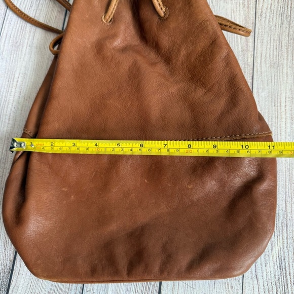 FOSSIL Brown Leather Drawstring Bucket Bag - Picture 8 of 12